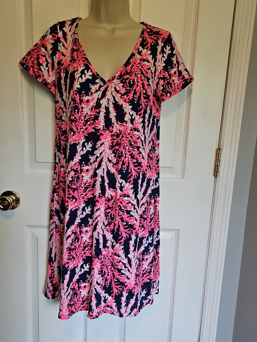 NWOT Lilly Pulitzer Jessica Short Sleeve Dress Nauti Navy Beyond The Sea S